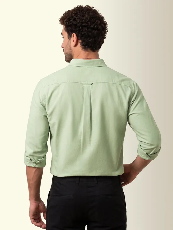 Pista Green Oxford Plain Shirt