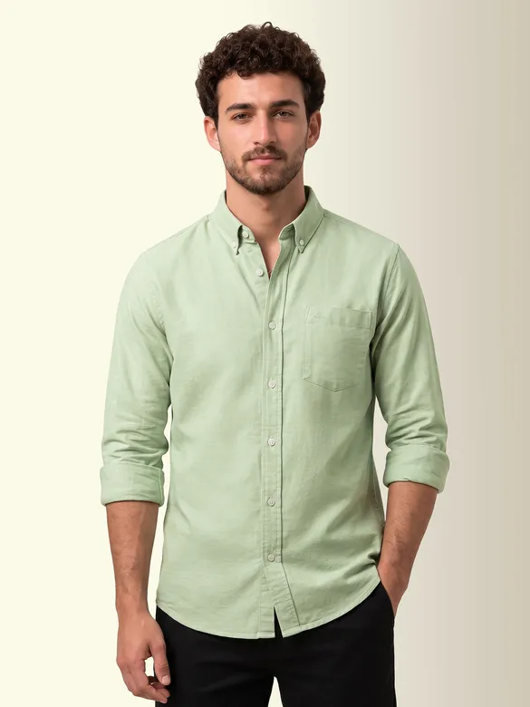 Pista Green Oxford Plain Shirt