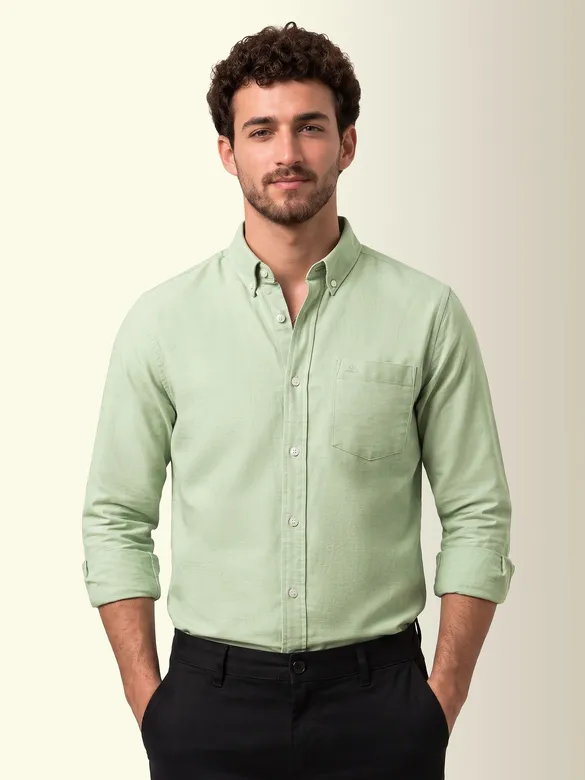 Pista Green Oxford Plain Shirt