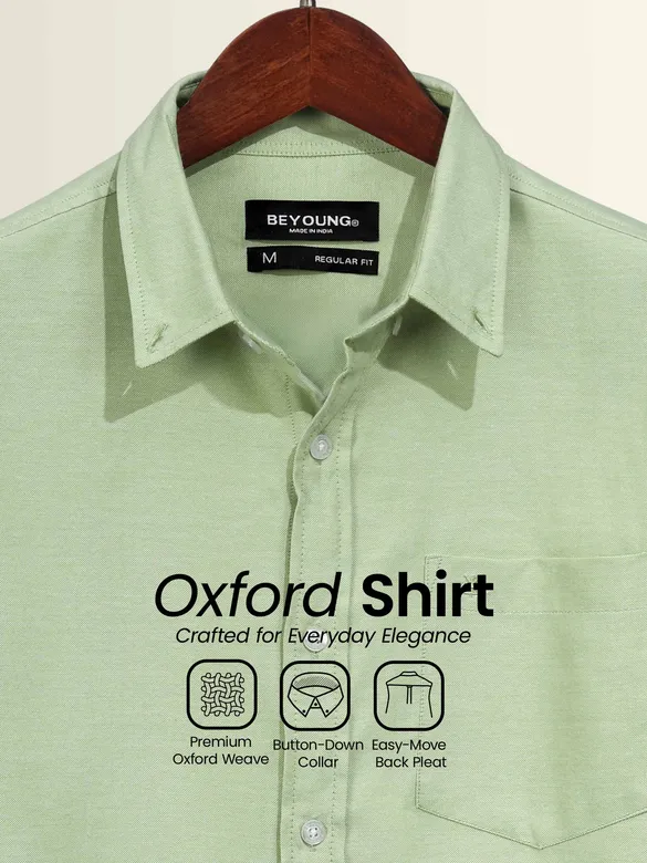 Pista Green Oxford Plain Shirt
