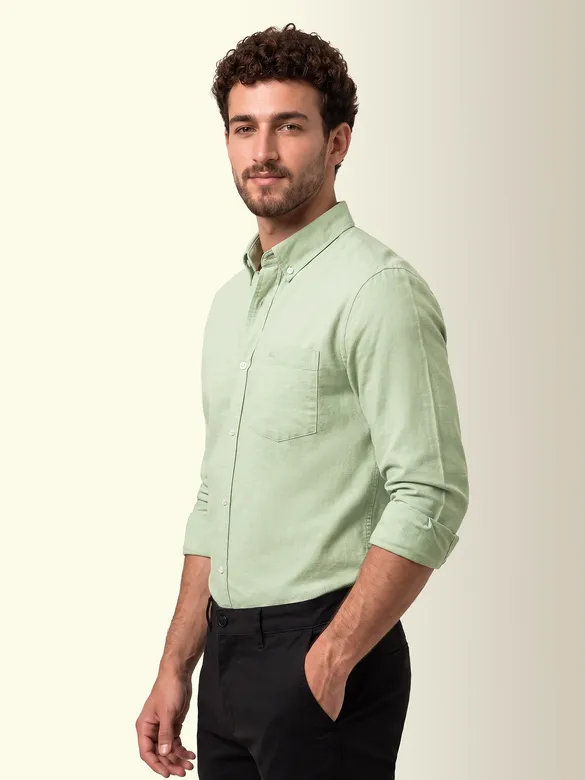 Pista Green Oxford Plain Shirt
