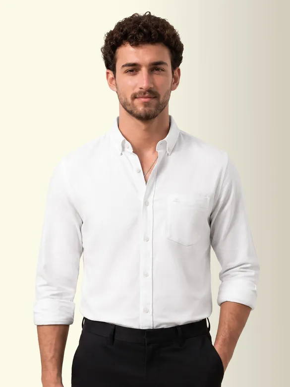 White Oxford Plain Shirt