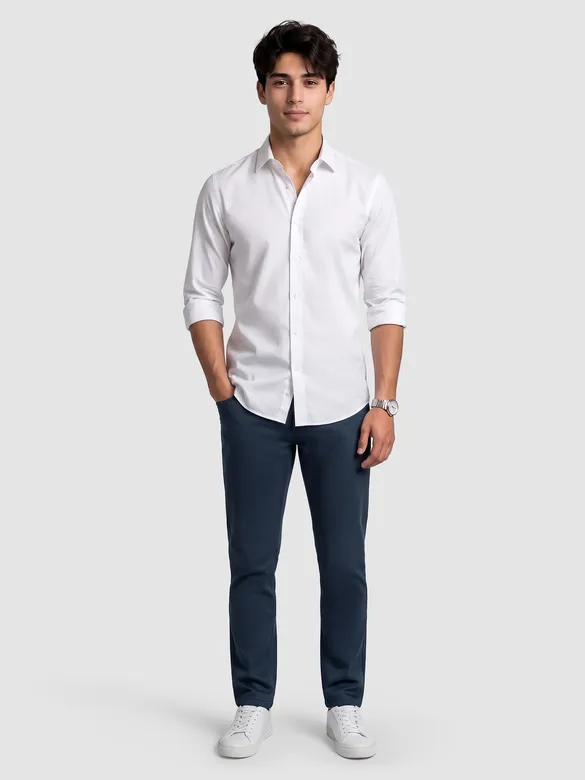Dark Blue Regular-fit Chino Pants