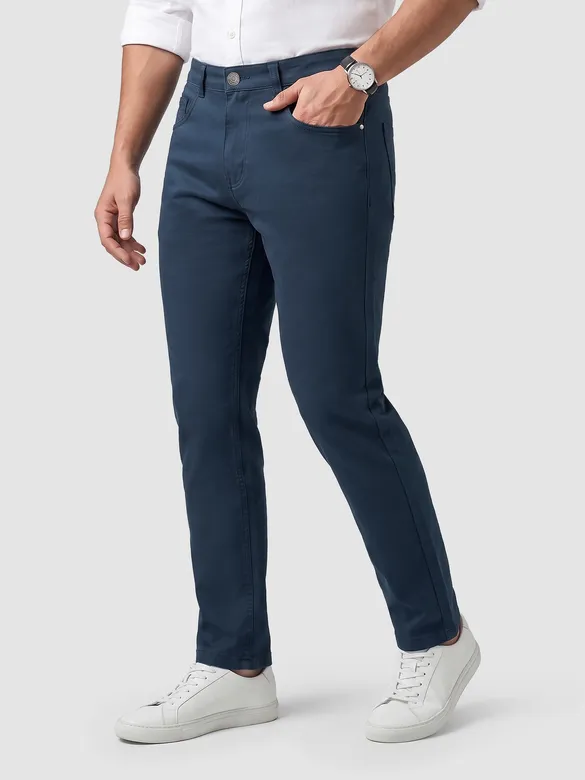 Dark Blue Regular-fit Chino Pants