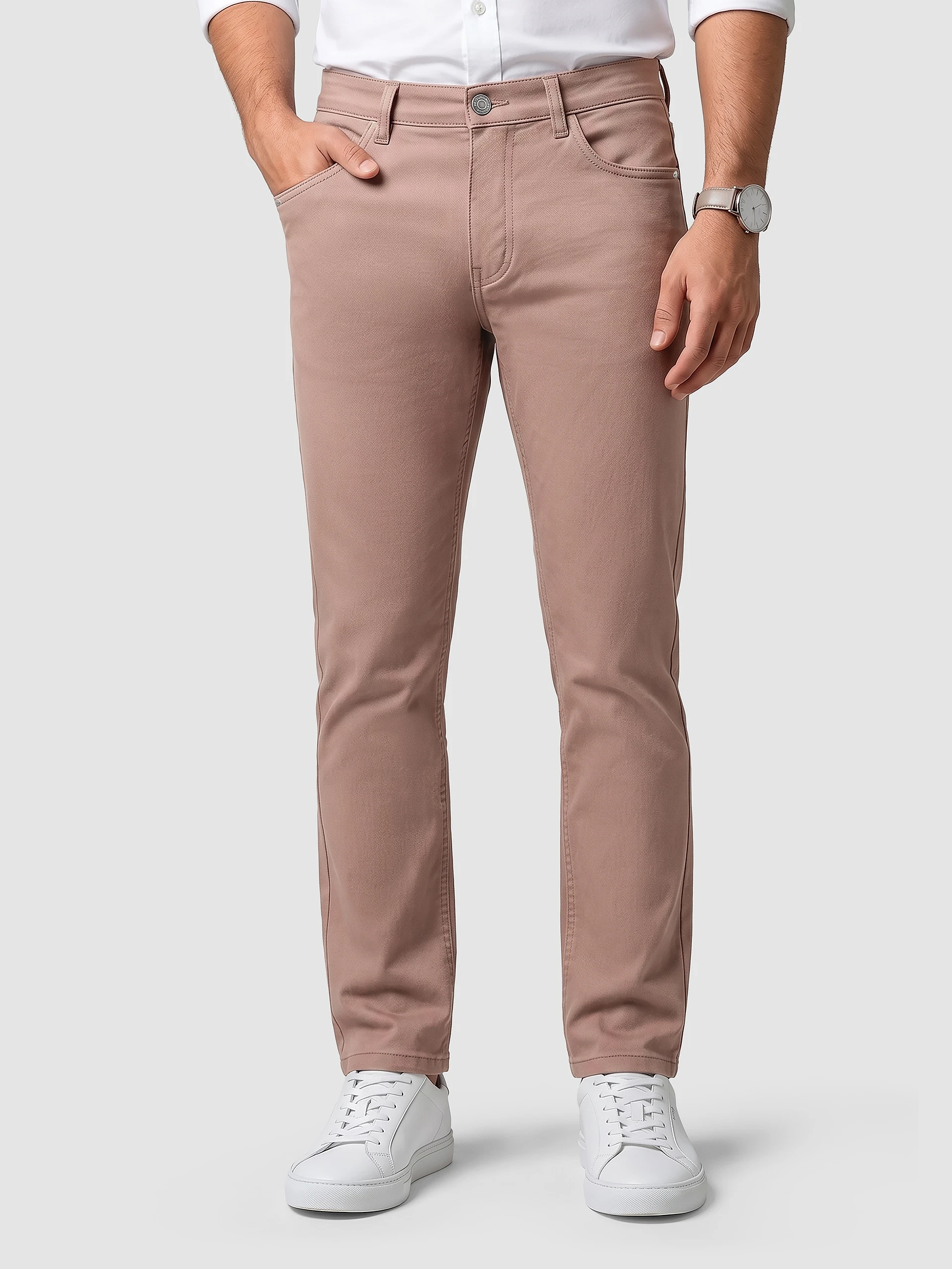 Pink Regular-fit Chinos for men