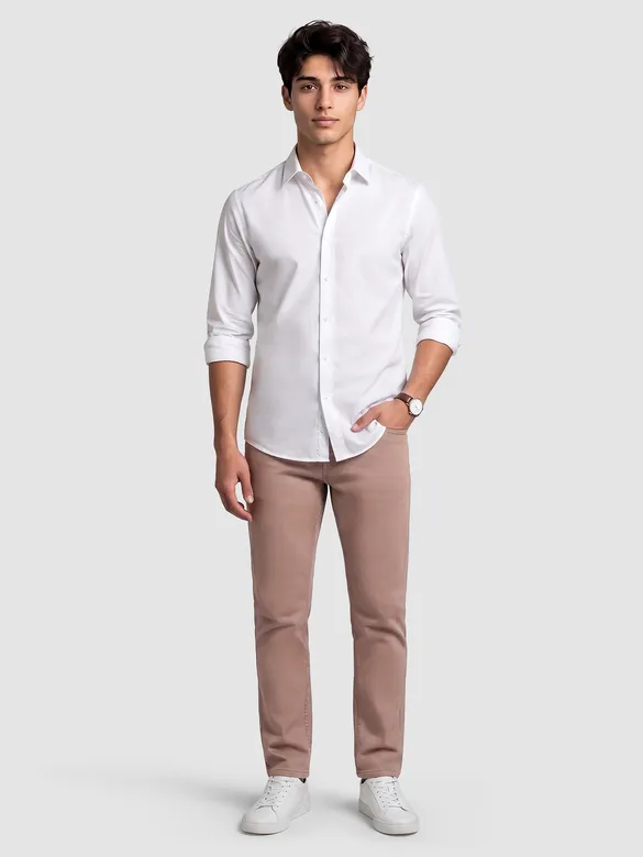 Mauve Pink Regular-fit Chino Pants