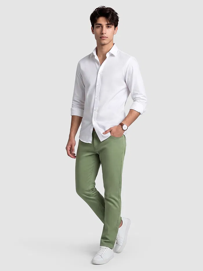 Sage green Regular-fit Chino Pants