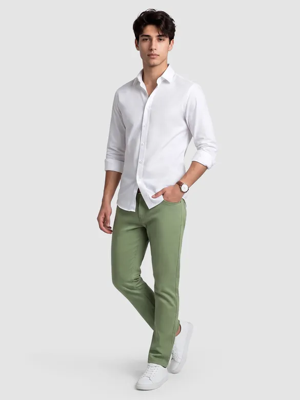 Sage green Regular-fit Chino Pants