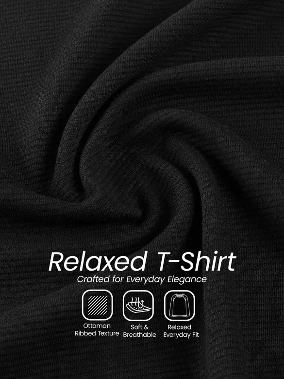 Black Recycled Full Sleeves Relaxed T-Shirt