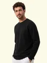 Black Recycled Full Sleeves Relaxed T-Shirt