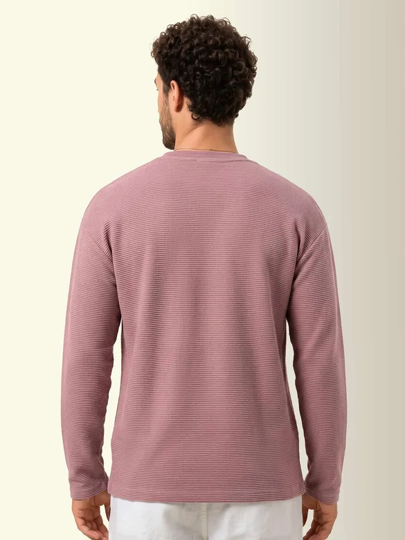 Mauve Recycled Full Sleeves Relaxed T-Shirt