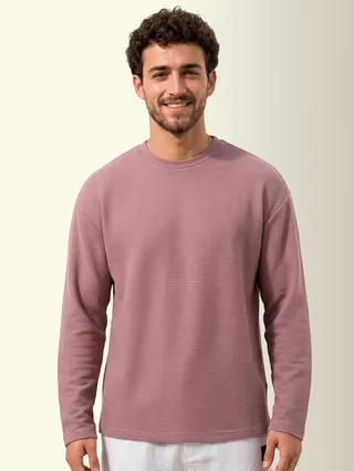 Mauve Recycled Full Sleeves Relaxed T-Shirt