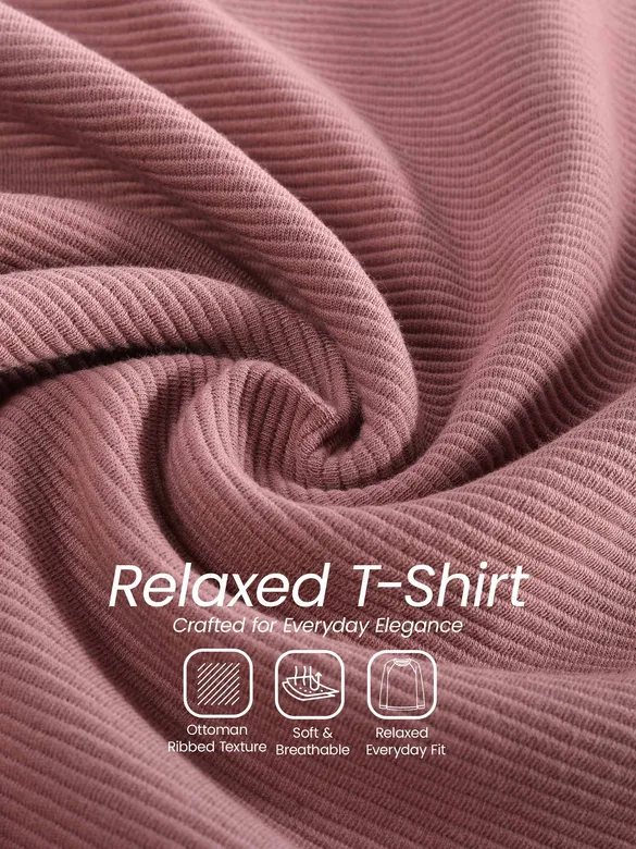 Mauve Recycled Full Sleeves Relaxed T-Shirt
