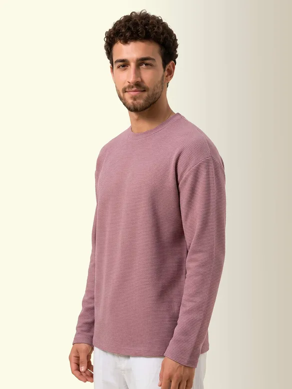 Mauve Recycled Full Sleeves Relaxed T-Shirt