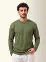 Olive Green Recycled Full Sleeves Relaxed T-Shirt