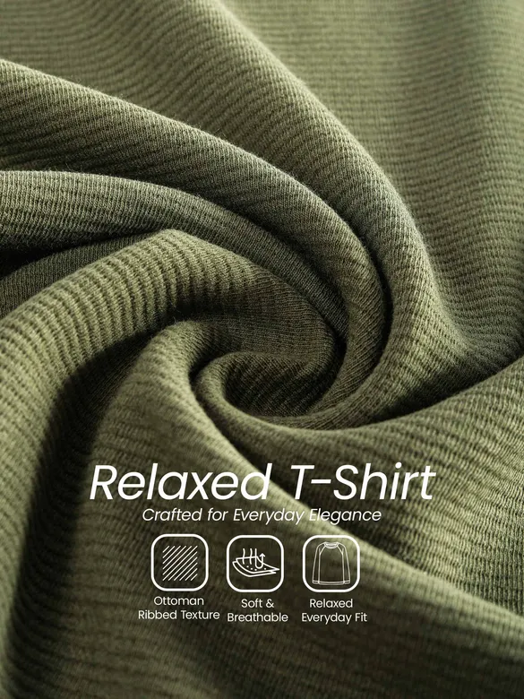 Olive Green Recycled Full Sleeves Relaxed T-Shirt