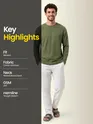 Olive Green Recycled Full Sleeves Relaxed T-Shirt