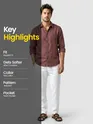 Baked Clay Linen Textured Shirt