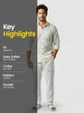 Cream Linen Textured Shirt