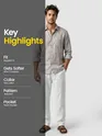 Beige Linen Textured Shirt