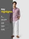 Pastel Mauve Linen Textured Shirt