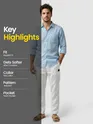 Sky Blue Linen Textured Shirt