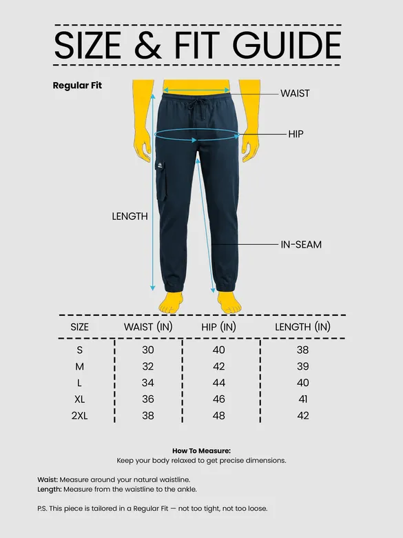 Dark Blue Cotton Cargo Joggers