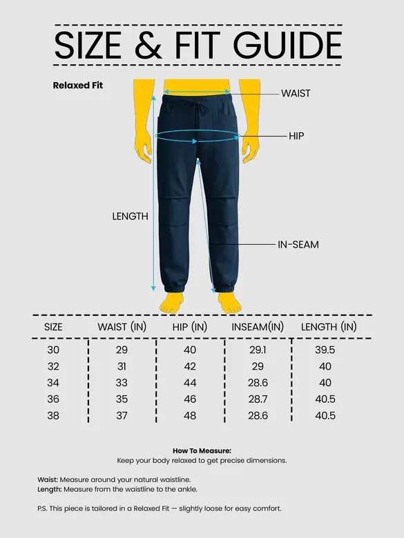 Dark Blue Elasticated Cargo