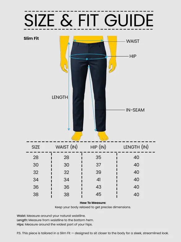 Midnight Blue Slim-Fit Trousers