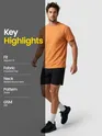 Orange Jacquard Striped T-Shirt