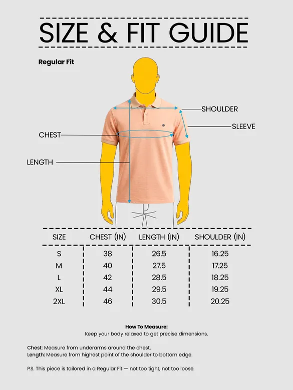 Peach Melange Polo T-shirt