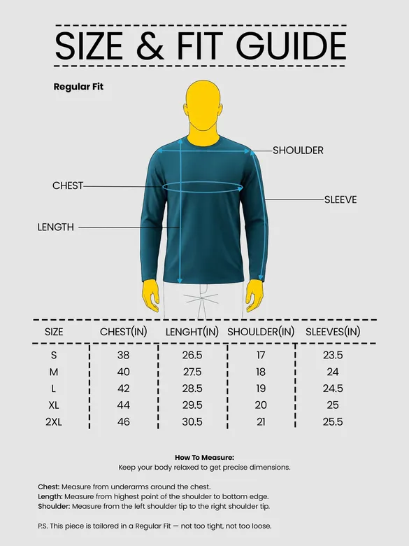 Plain Teal Blue Full Sleeves T-shirt
