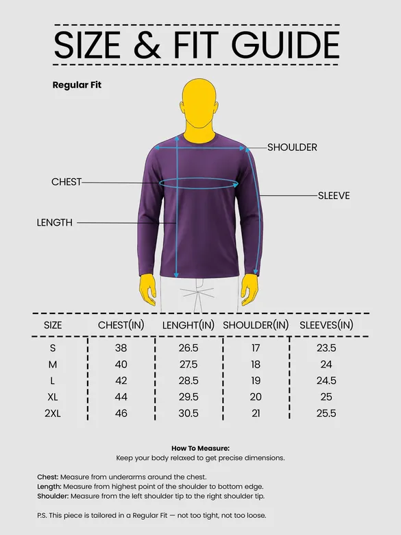 Plain Violet Full Sleeves T-shirt