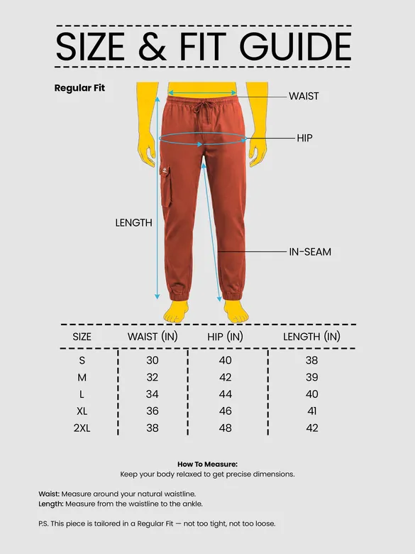 Rust Brown Cotton Cargo Joggers