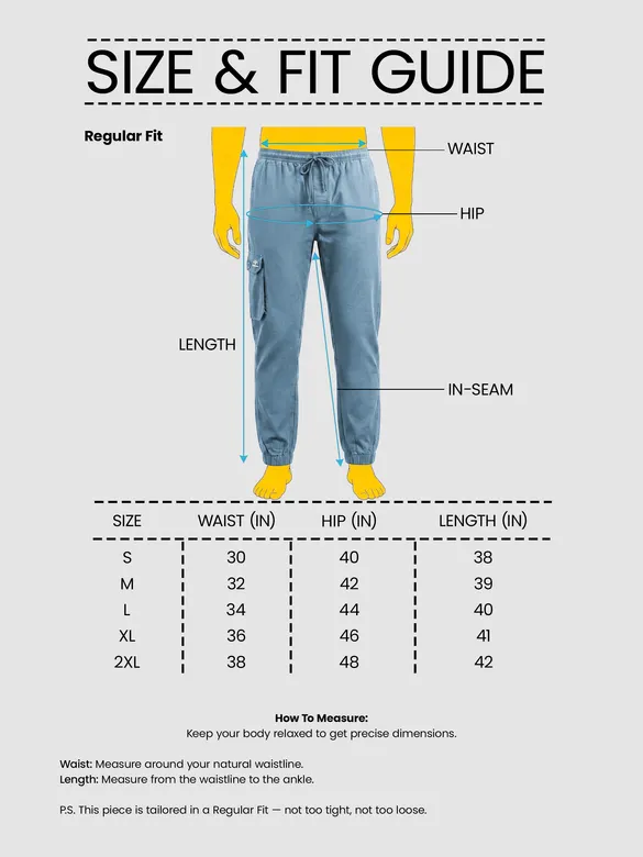 Smoky Blue Cotton Cargo Joggers