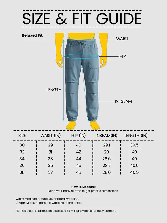 Smoky Blue Elasticated Cargo