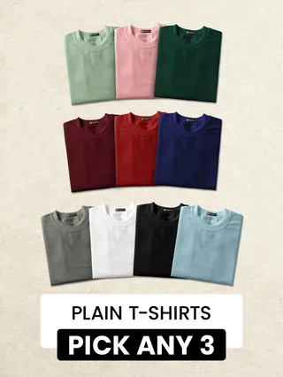 latest plain tshirts combo online at beyoung, 