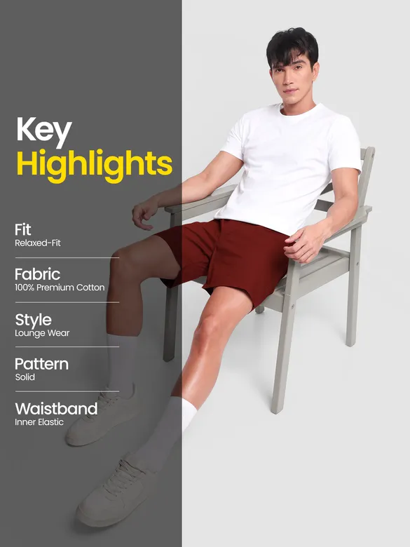 Plain Burgundy Mens Boxer