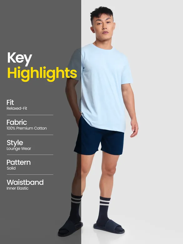 Plain Navy Blue Mens Boxer