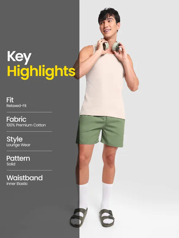 Plain Sage Green Mens Boxers