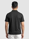Black Geometric Jacquard Textured Zipper Polo T-Shirt