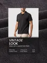 Black Acid Wash Polo T-shirt