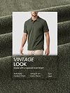 Deep Olive Acid Wash Polo T-shirt