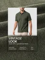 Deep Olive Acid Wash Polo T-shirt