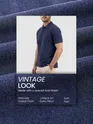 Denim Blue Acid Wash Polo T-shirt