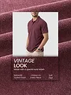 Maroon Acid Wash Polo T-shirt