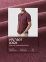 Maroon Acid Wash Polo T-shirt