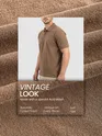 Sand Brown Acid Wash Polo T-shirt