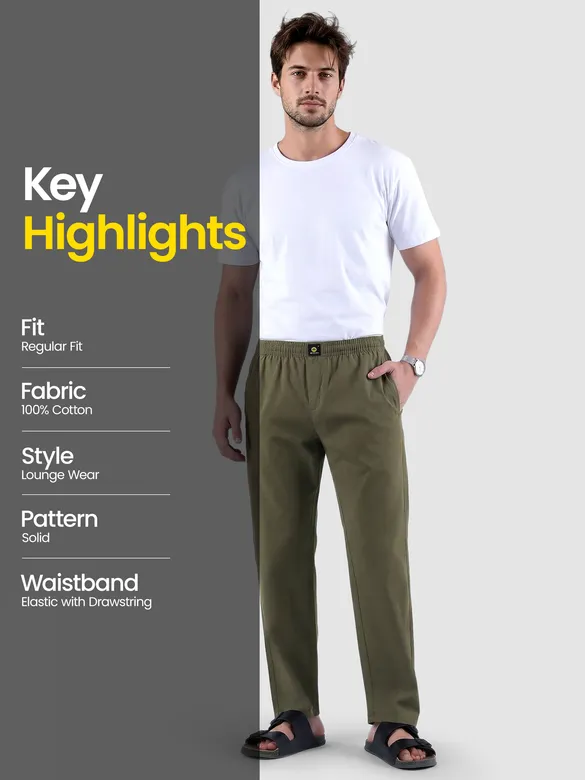 Army Green Regular-fit Pyjamas