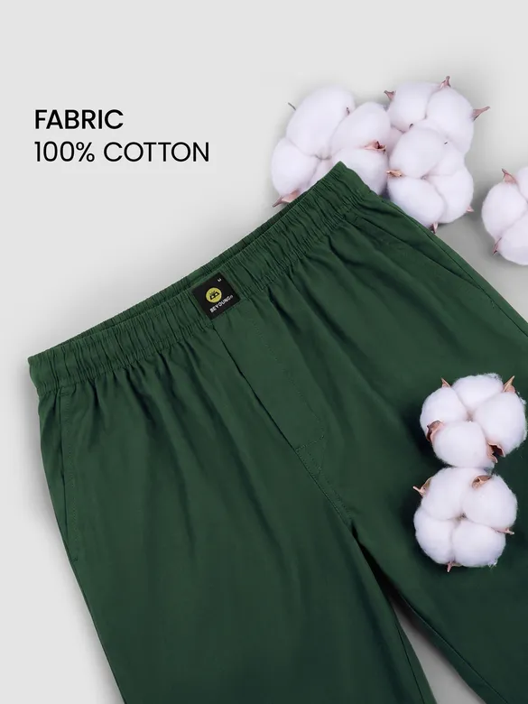 Bottle Green Regular-fit Pajamas